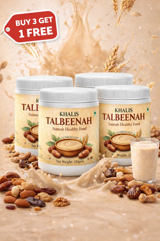 Khalis Talbina (Talbeenah) Bundle – Buy 3 Get 1 Free | Sunnah Barley Powder for Gut Health & Energy