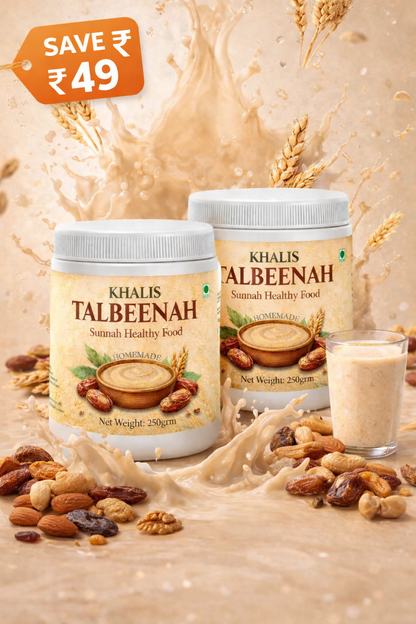 Khalis Talbina (Talbeenah) 2-Pack Combo – Sunnah Barley Powder for Gut Health & Energy